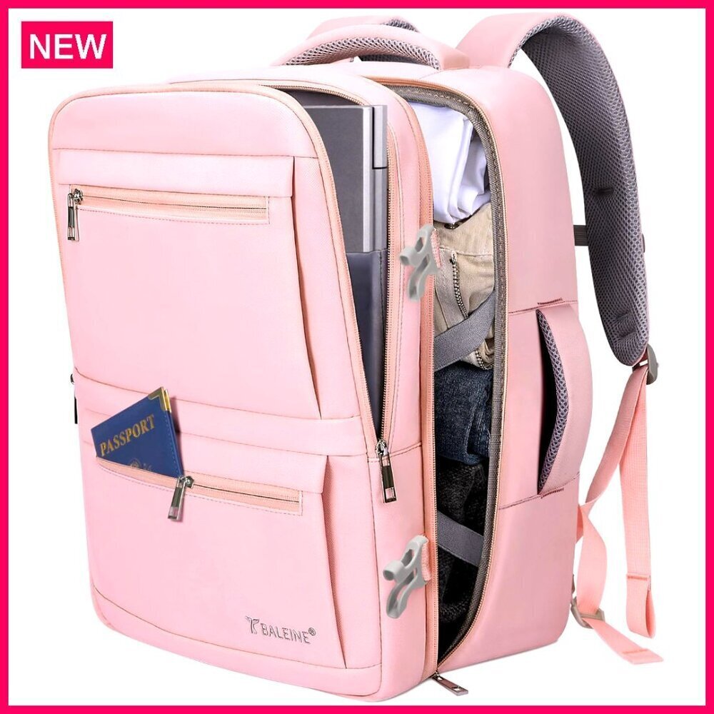 Large Travel Laptop Backpack, Water-Resistant Nylon, 28L Capacity, 17-Inch